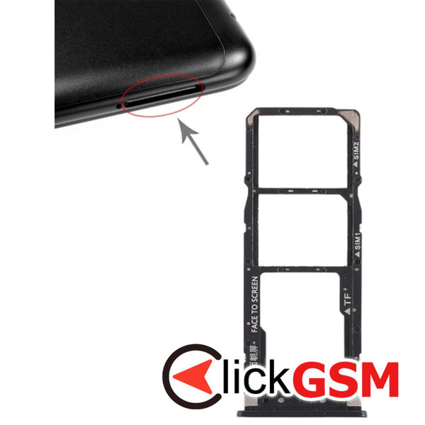 Piesa Piesa Suport Sim Cu Suport Card Black Xiaomi Redmi 6 Pro 1z63