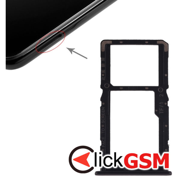 Piesa Piesa Suport Sim Cu Suport Card Black Xiaomi Redmi Note 7 Pro 1z1r