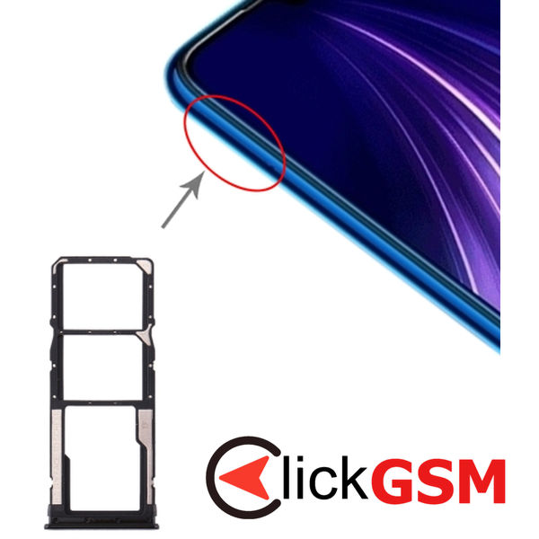 Piesa Piesa Suport Sim Cu Suport Card Black Xiaomi Redmi Note 8 1z2k