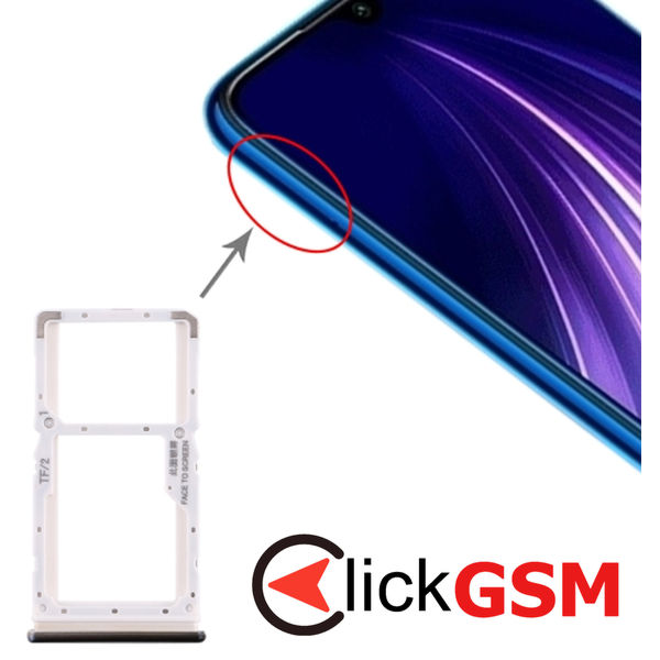 Piesa Suport Sim Cu Suport Card Black Xiaomi Redmi Note 8 Pro 1z1a