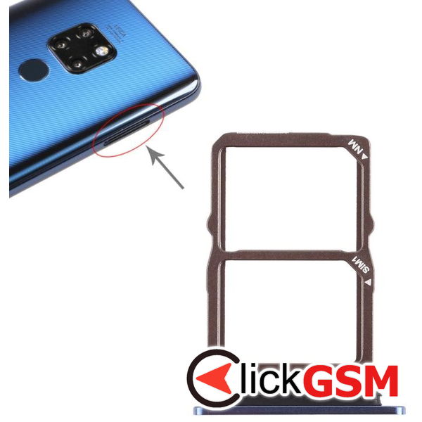 Piesa Suport Sim Cu Suport Card Blue Huawei Mate 20 2dvi