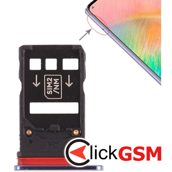 Piesa Piesa Suport Sim Cu Suport Card Blue Huawei Mate 20 X 2dv9