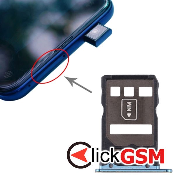 Piesa Piesa Suport Sim Cu Suport Card Blue Huawei Mate 30 2e64