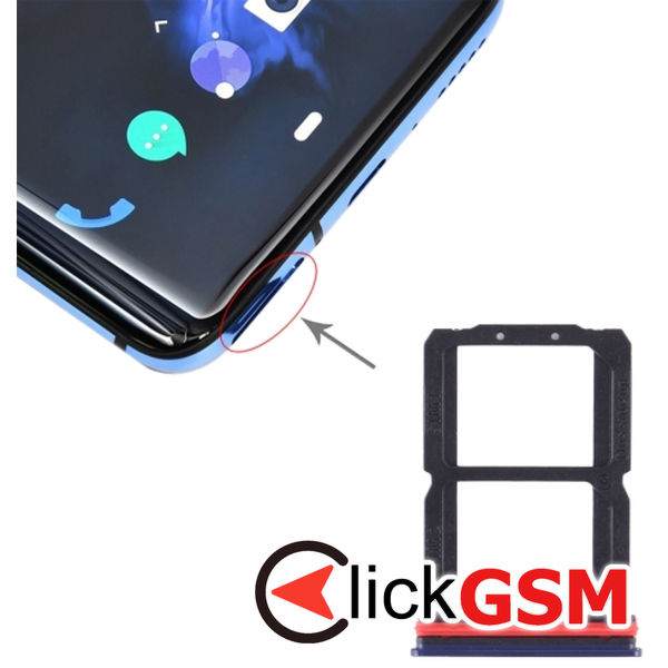 Piesa Piesa Suport Sim Cu Suport Card Blue Oneplus 7 221b