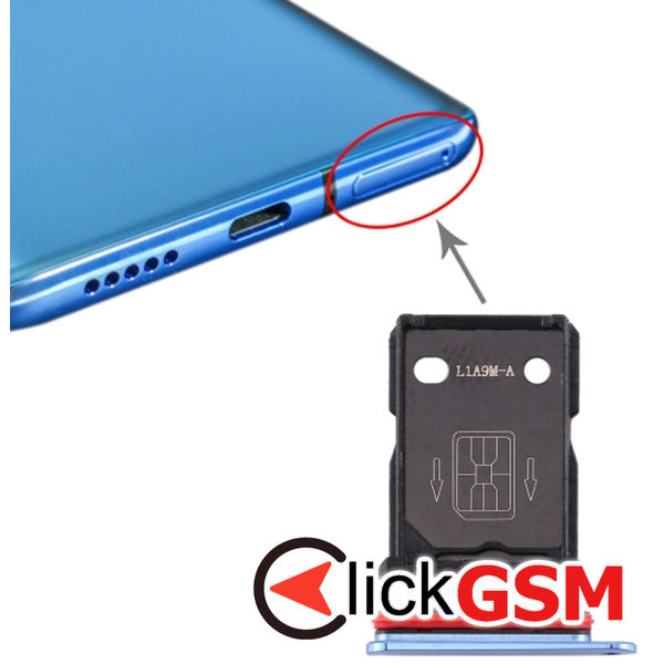 Piesa Piesa Suport Sim Cu Suport Card Blue Oneplus 7t 221o