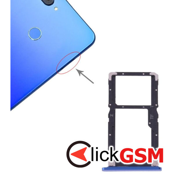 Piesa Piesa Suport Sim Cu Suport Card Blue Xiaomi Mi 8 Lite 1z3m