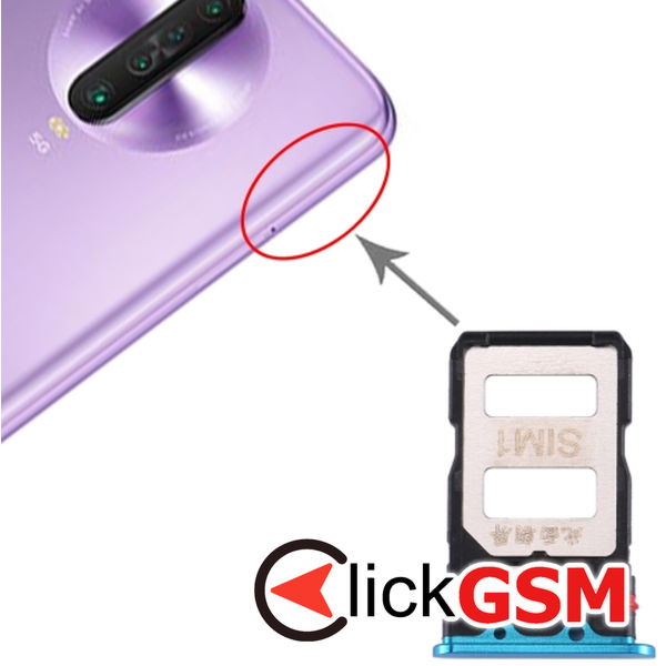 Piesa Suport Sim Cu Suport Card Blue Xiaomi Redmi K30 Pro 1z06