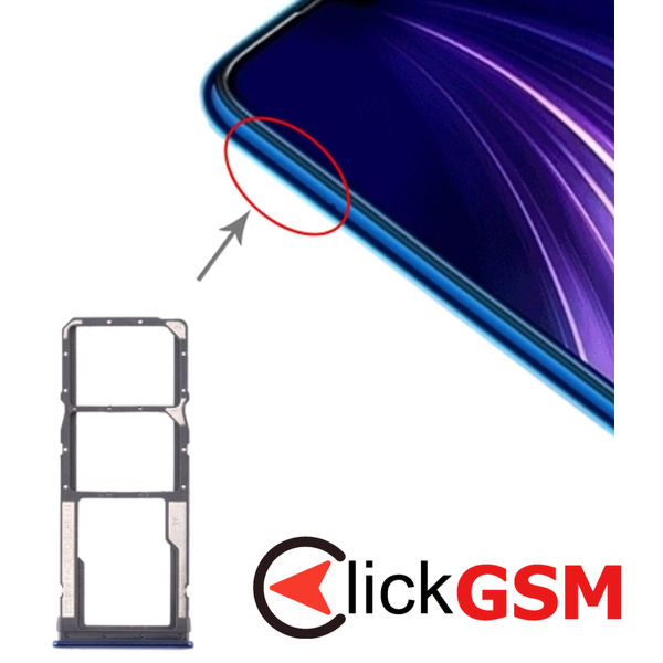 Piesa Piesa Suport Sim Cu Suport Card Blue Xiaomi Redmi Note 8 1z2v