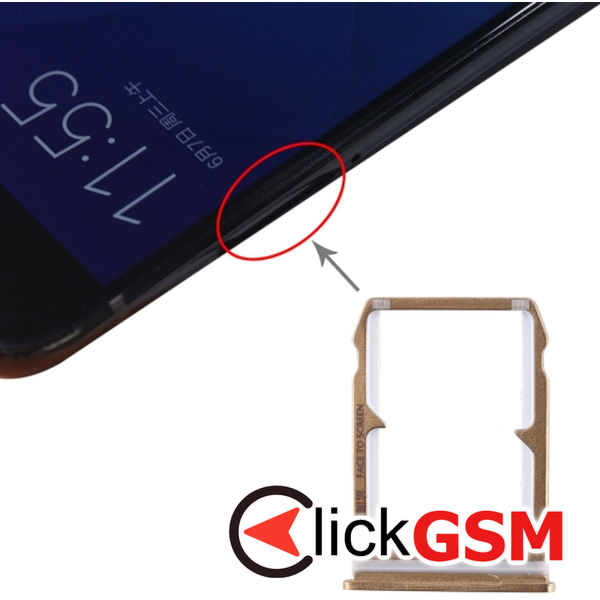 Piesa Piesa Suport Sim Cu Suport Card Gold Xiaomi Mi 6 1z0l