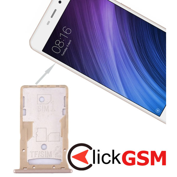 Piesa Suport Sim Cu Suport Card Gold Xiaomi Redmi 4a 1z4y