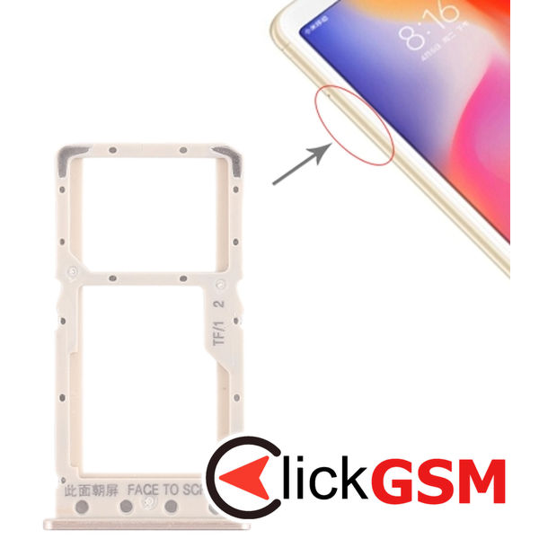 Piesa Piesa Suport Sim Cu Suport Card Gold Xiaomi Redmi 6 1z24