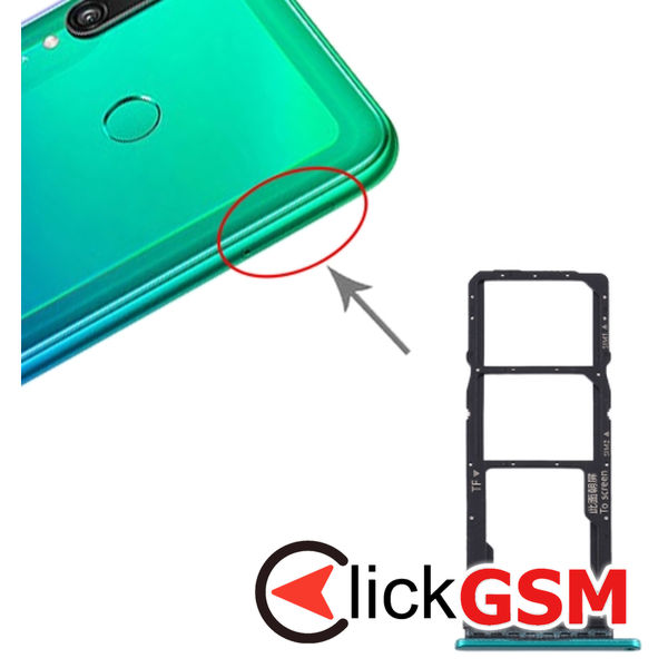 Piesa Piesa Suport Sim Cu Suport Card Green Huawei Y7p 24no