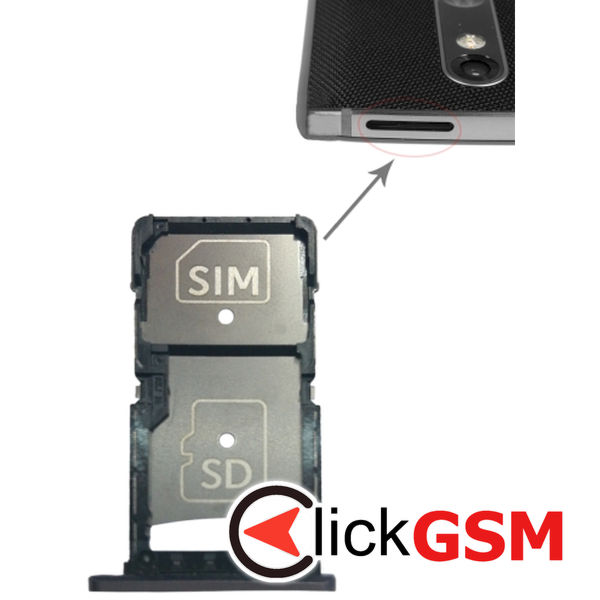 Piesa Piesa Suport Sim Cu Suport Card Grey Motorola Droid Turbo 2 22ns