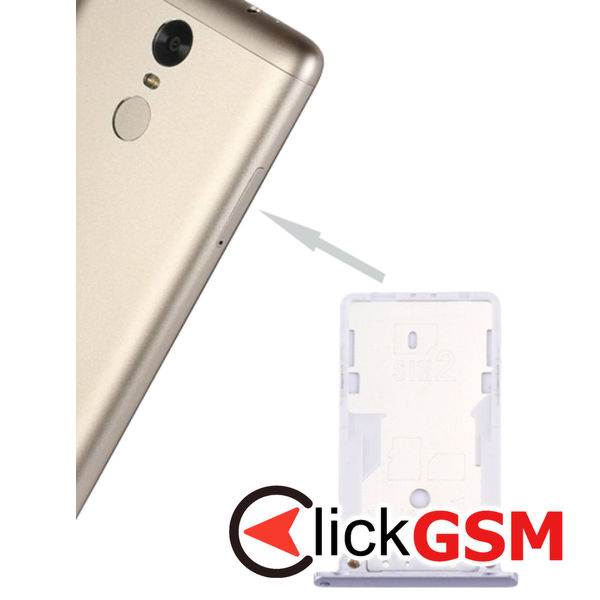 Piesa Suport Sim Cu Suport Card Grey Xiaomi Redmi Note 3 1z4b