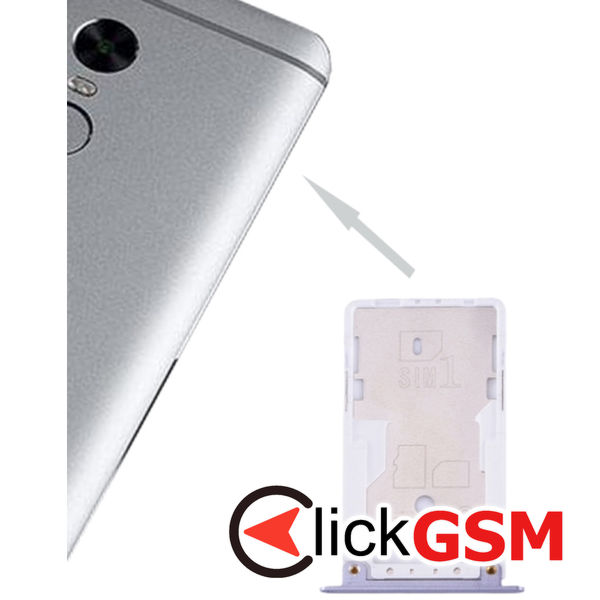 Piesa Piesa Suport Sim Cu Suport Card Grey Xiaomi Redmi Note 4x 1z4i