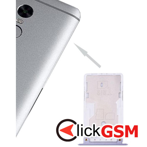 Piesa Suport Sim Cu Suport Card Gri Xiaomi Redmi Note 4x 1z4i