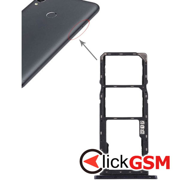 Piesa Suport Sim Cu Suport Card Negru Asus Zenfone Max Pro M1 24xb