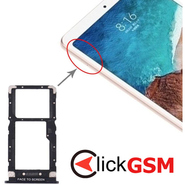 Piesa Suport Sim Cu Suport Card Negru Xiaomi Mi Pad 4 1z49