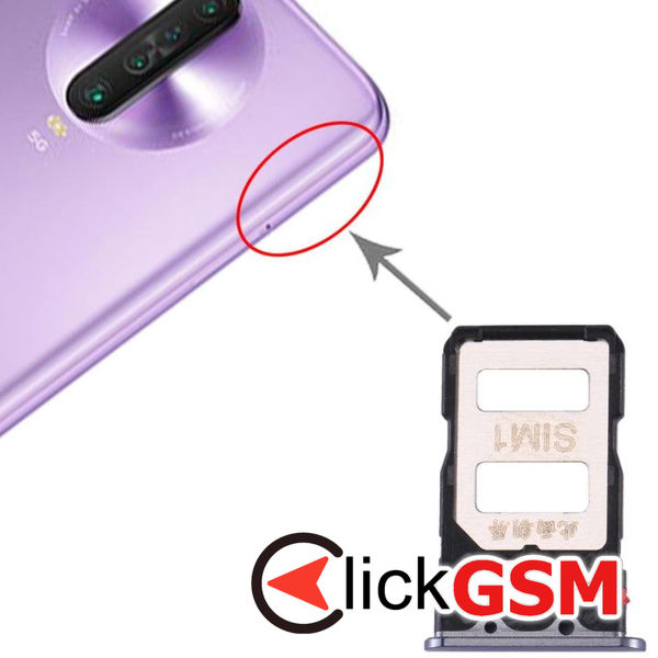 Piesa Suport Sim Cu Suport Card Negru Xiaomi Redmi K30 Pro 1z0f