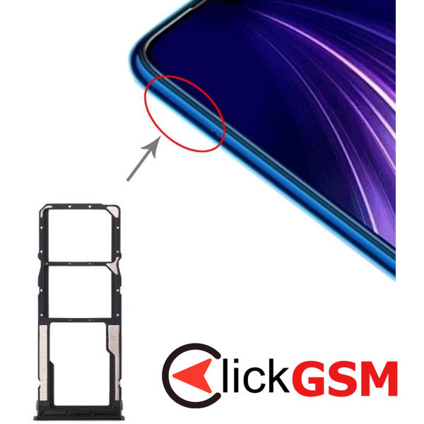 Piesa Piesa Suport Sim Cu Suport Card Negru Xiaomi Redmi Note 8 1z2k