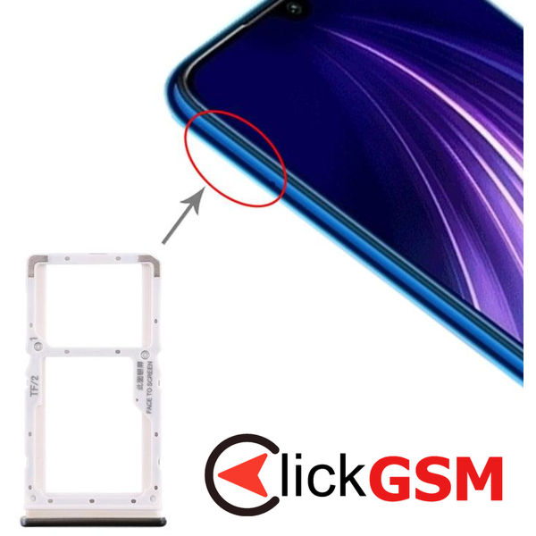 Piesa Suport Sim Cu Suport Card Negru Xiaomi Redmi Note 8 Pro 1z1a