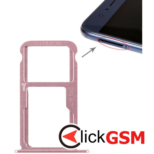 Piesa Piesa Suport Sim Cu Suport Card Pink Honor 8 2dui