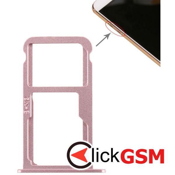 Piesa Piesa Suport Sim Cu Suport Card Pink Huawei G9 Plus 2e08