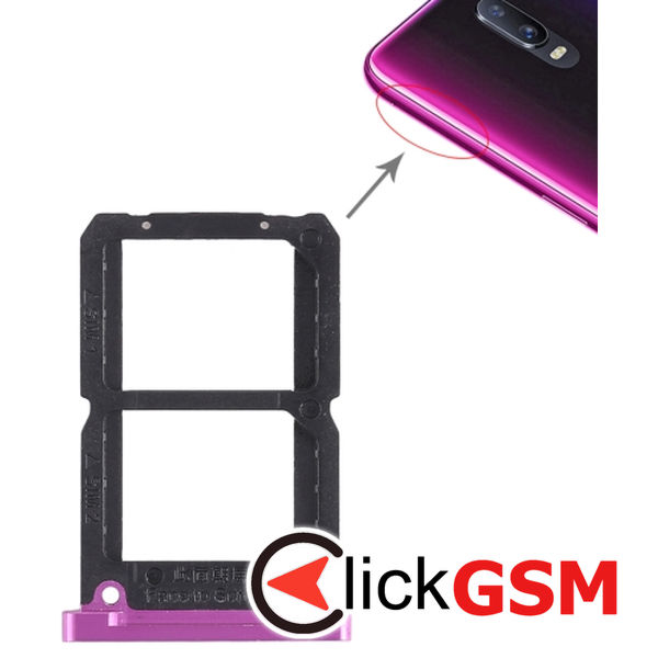 Piesa Suport Sim Cu Suport Card Purple Oppo R17 1x12