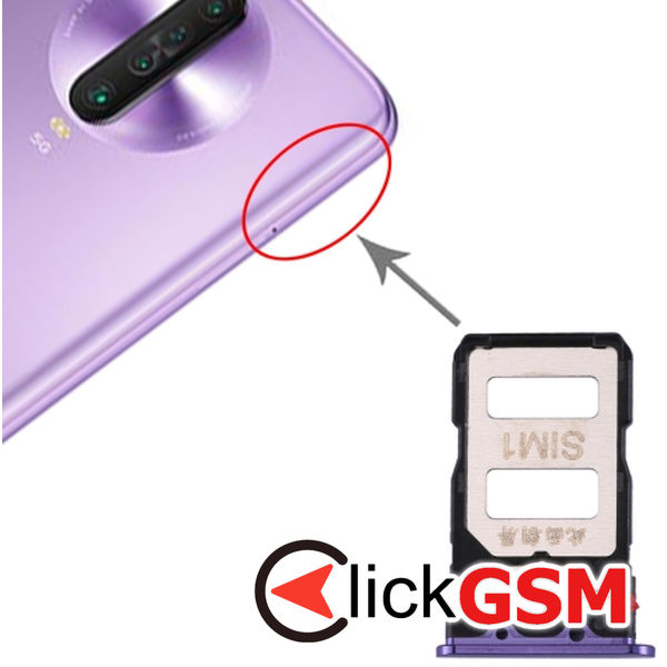 Piesa Piesa Suport Sim Cu Suport Card Purple Xiaomi Redmi K30 Pro 1z0e