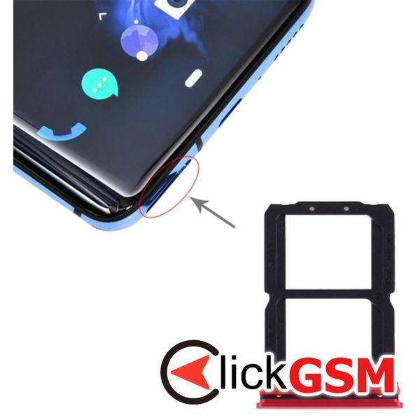 Piesa Piesa Suport Sim Cu Suport Card Red Oneplus 7 2219