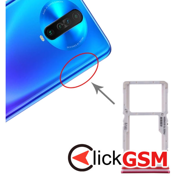 Piesa Piesa Suport Sim Cu Suport Card Red Xiaomi Redmi K30 1z46