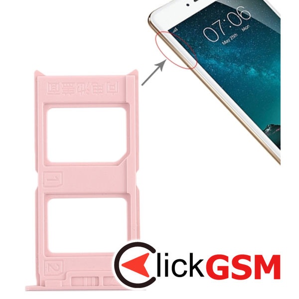 Piesa Piesa Suport Sim Cu Suport Card Rose Gold Vivo V3 1zy8