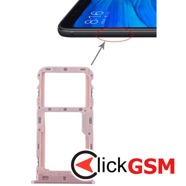 Piesa Suport Sim Cu Suport Card Rose Gold Xiaomi Redmi 5 1z6a