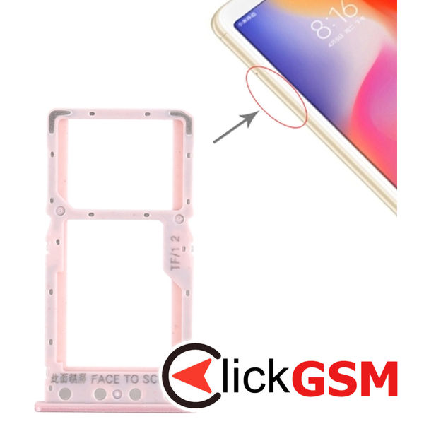 Piesa Piesa Suport Sim Cu Suport Card Rose Gold Xiaomi Redmi 6 1z1s