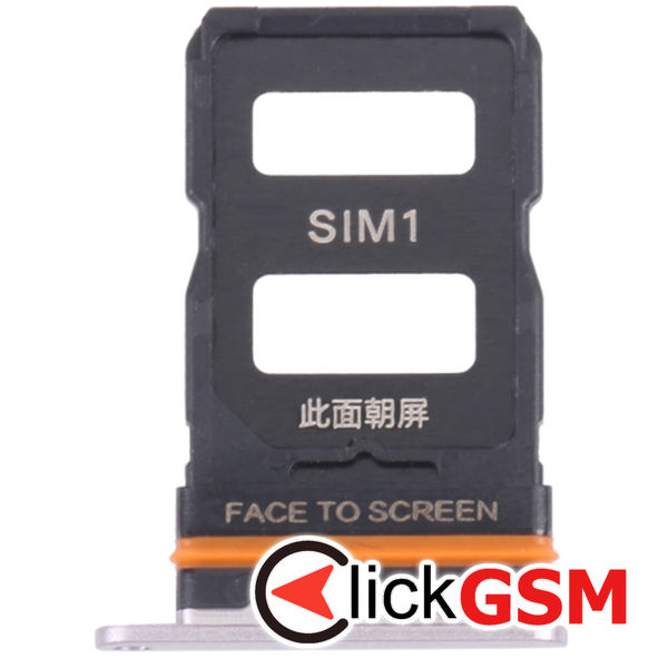 Piesa Piesa Suport Sim Cu Suport Card Silver Xiaomi 12 2vrw