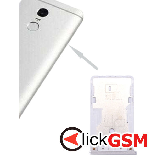 Piesa Piesa Suport Sim Cu Suport Card Silver Xiaomi Redmi 4 1z4z