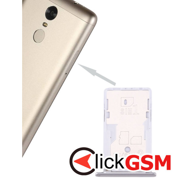 Piesa Piesa Suport Sim Cu Suport Card Silver Xiaomi Redmi Note 3 1z4p