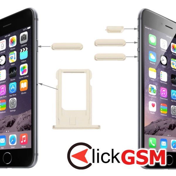 Piesa Suport Sim Gold Apple Iphone 6 4fg8