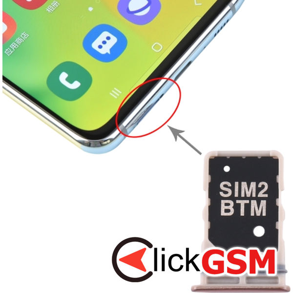 Piesa Suport Sim Gold Samsung Galaxy A80 4d8q