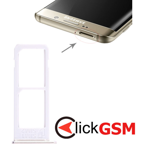 Piesa Suport Sim Gold Samsung Galaxy S6 Edge.plus 4dpr