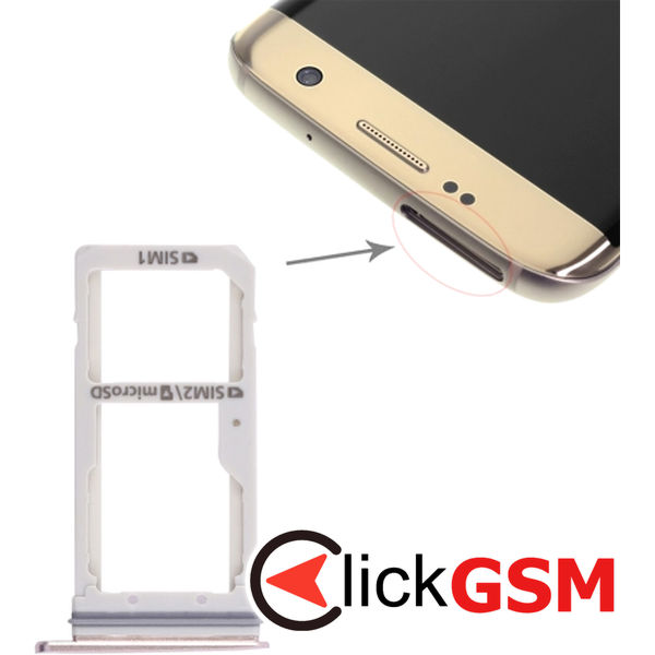 Piesa Piesa Suport Sim Gold Samsung Galaxy S7 Edge 4d5t