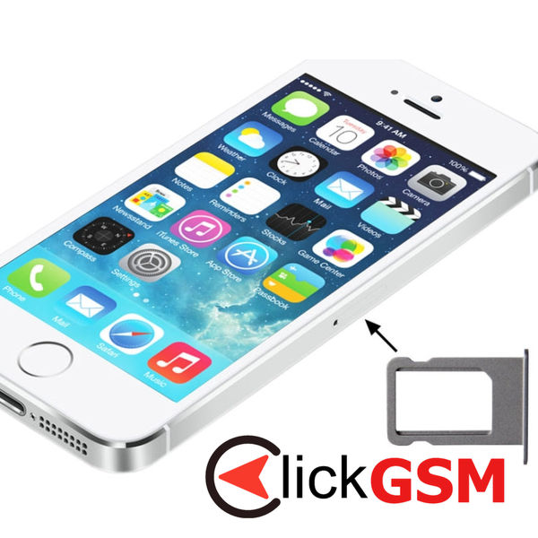 Piesa Piesa Suport Sim Silver Apple Iphone 5s 4fbo