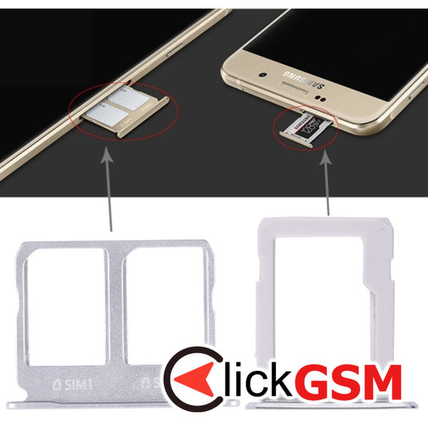 Piesa Piesa Suport Sim White Samsung Galaxy A9 2016 4dpm